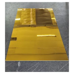 Spiegelplatte Gold-Spiegeloptik 265x122 cm – Hochglanz verspiegelt MIRROR5005